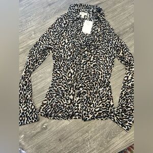 TAMARA H. Animal Print Blouse.Size M. NEW